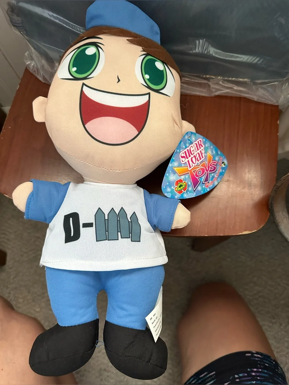 Football Plush Toy Sugarloaf Kelly toy Blue Super Fans| removable t-shirt| tags